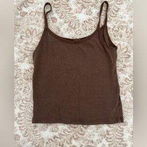 Brown striped Brandy Melville tank top